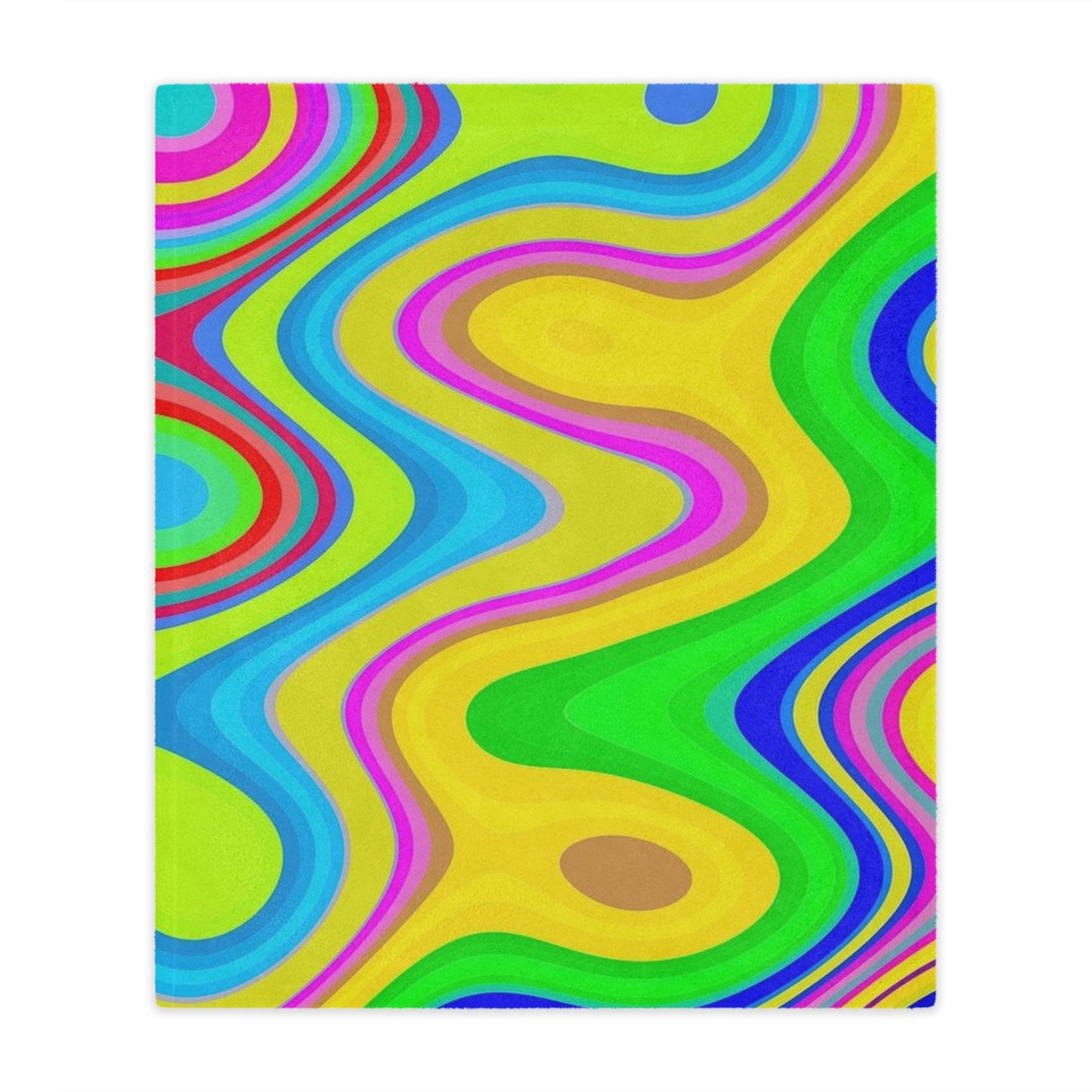 Psychedelic Swirl Minky Blanket — Colorful Retro Wave Throw