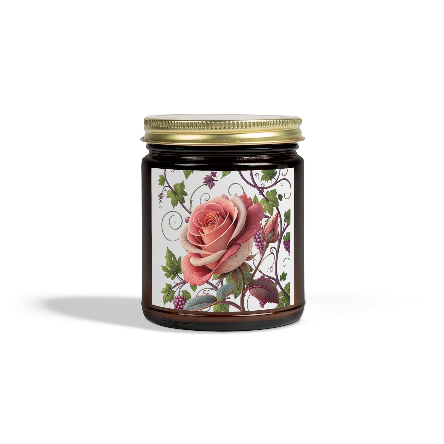 Romantic Floral Scented Candle, Perfect Gift for Her, Rose Essence, Home Decor, Aromatherapy