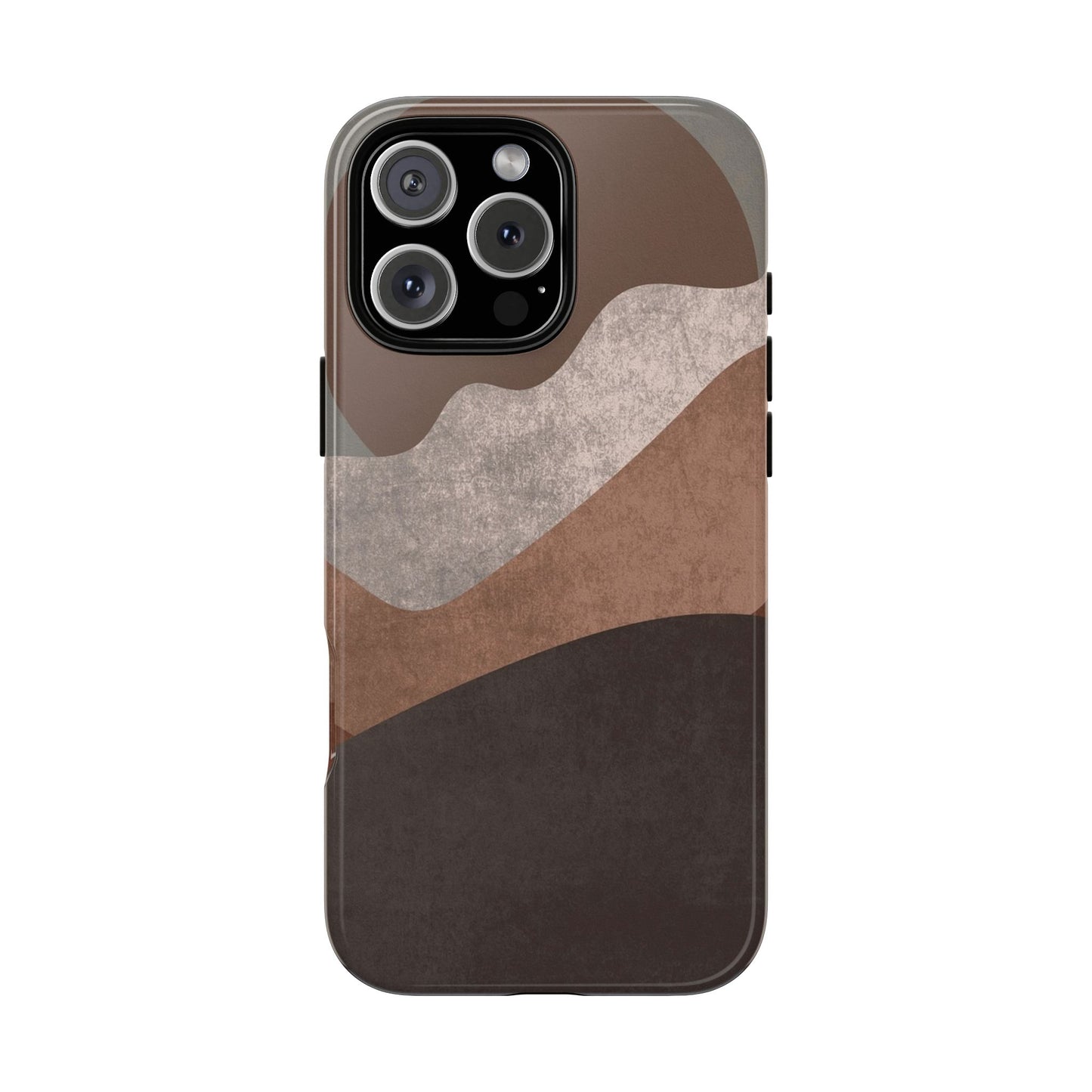 Abstract Earthtone Phone Case — Brown Layered Rugged Tough Case