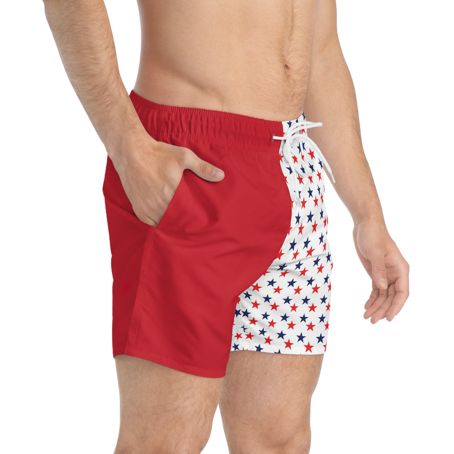 Patriotic Star Pattern Swim Trunks - Perfect for Summer Fun