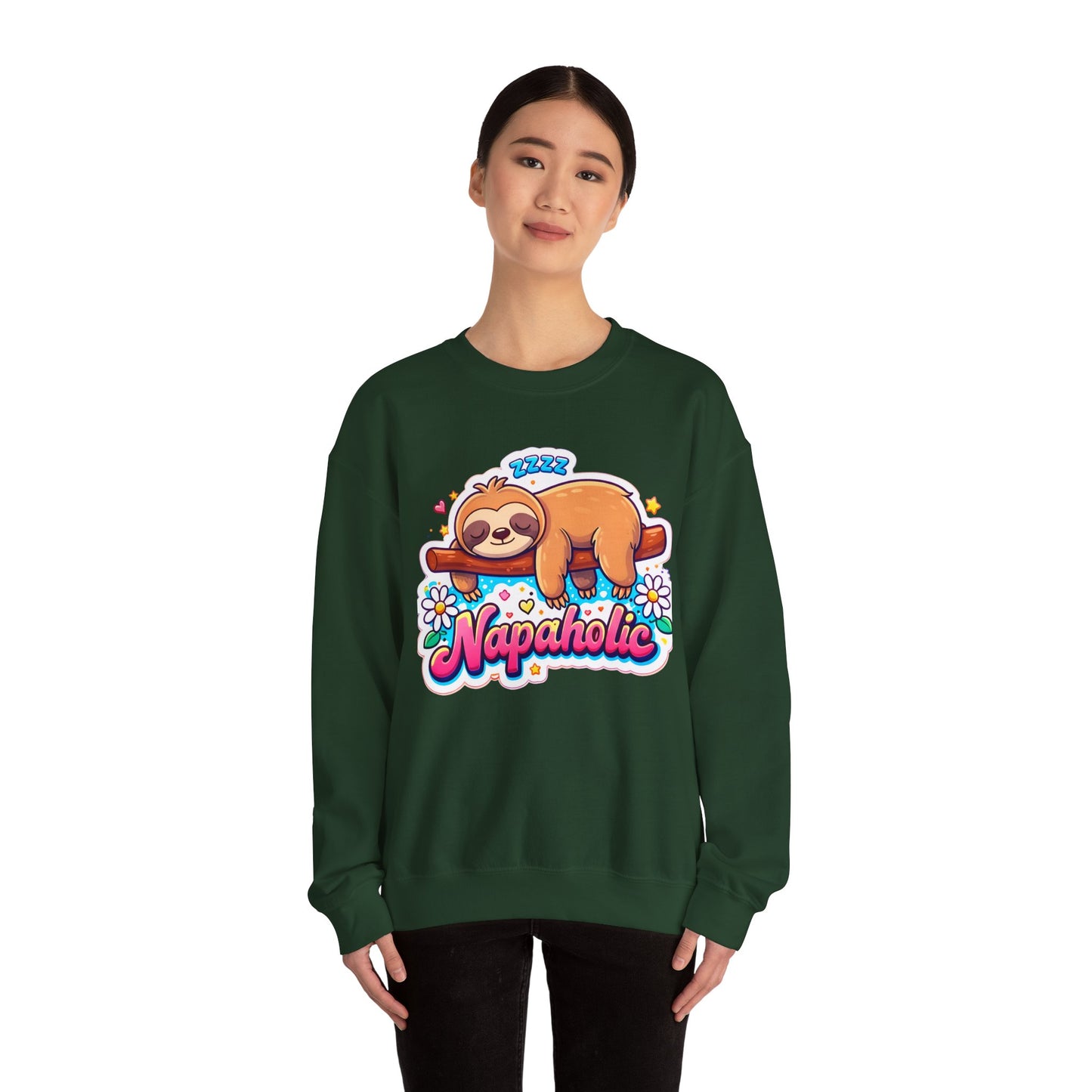 Napaholic Sweatshirt — Cute Sloth Nap Lover Crewneck