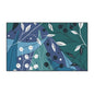 Botanical Blue Heavy-Duty Floor Mat — Durable Floral Entrance Rug