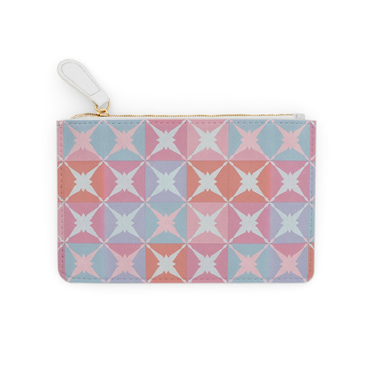 Mini Clutch Bag - Pastel Geometric Star Pattern Wrist Pouch