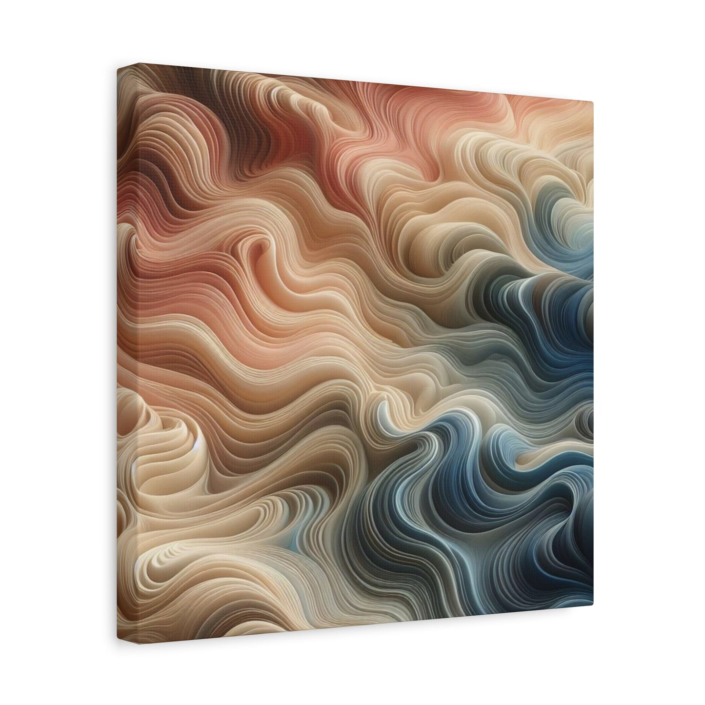 Abstract Swirl Matte Canvas Wall Art — Fluid Earth Tones, Stretched 1.25"