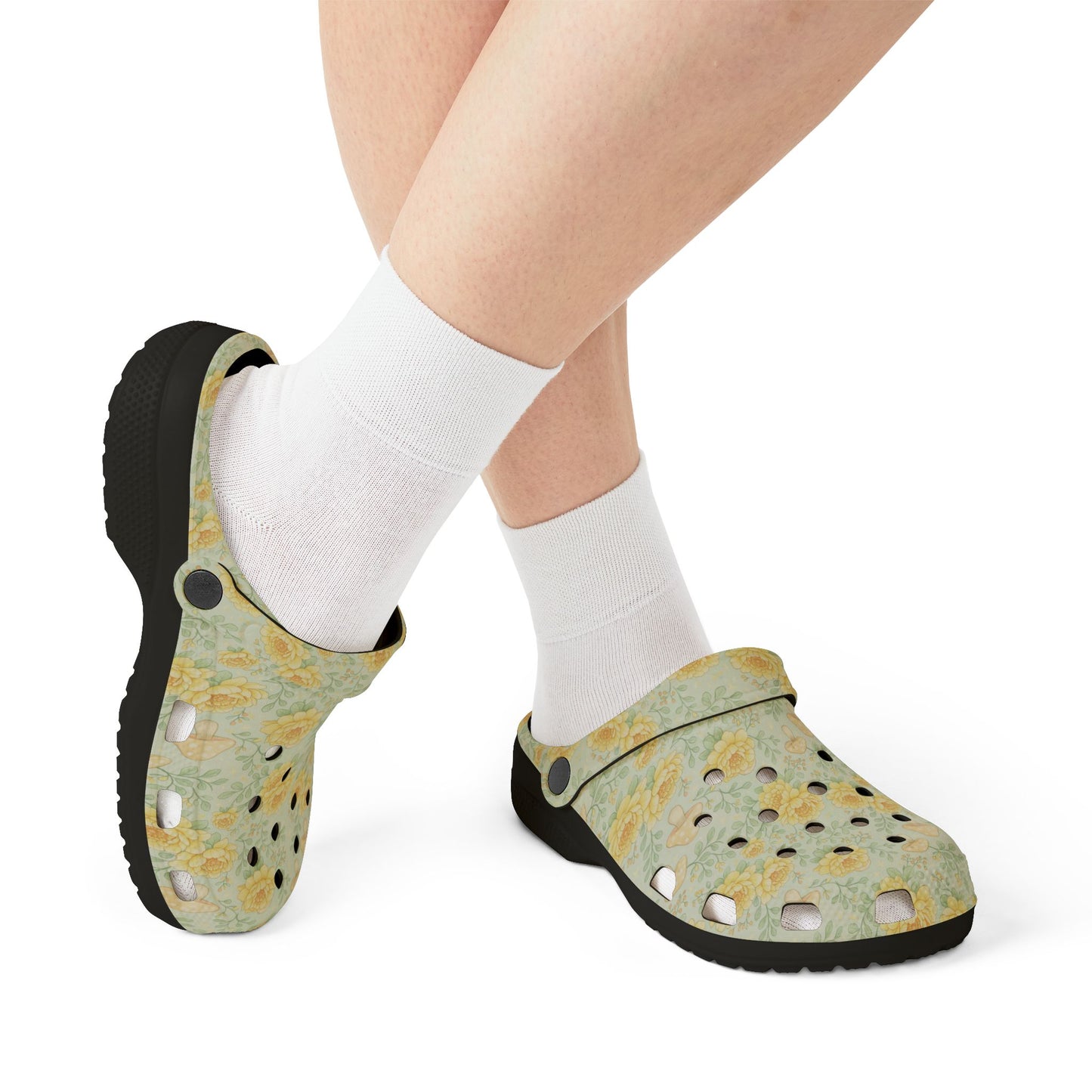 Floral Sunflower Clogs — Lightweight EVA Garden Shoes