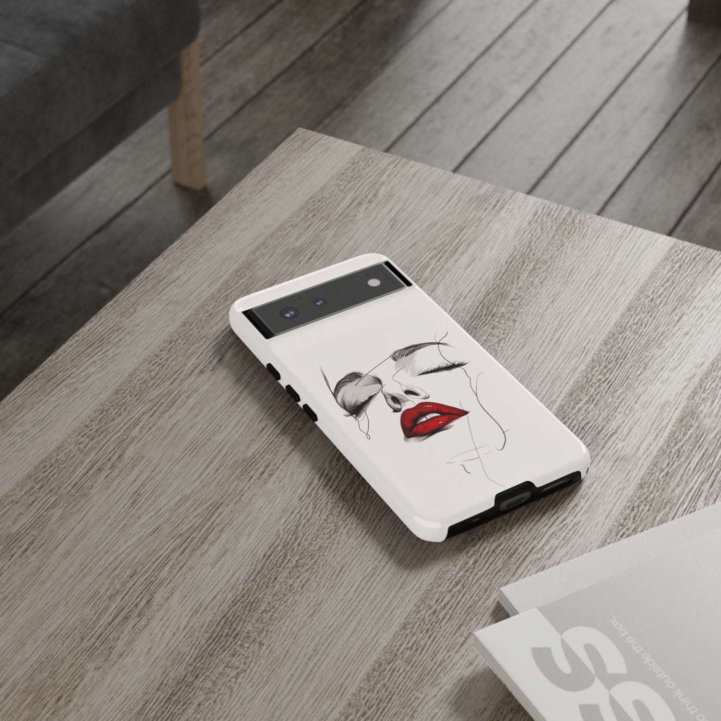 Stylish Phone Case with Artistic Lip Design, Femme Tech Accessory, Trendy Device Cover, Gift for Her, Unique Phone Accessories