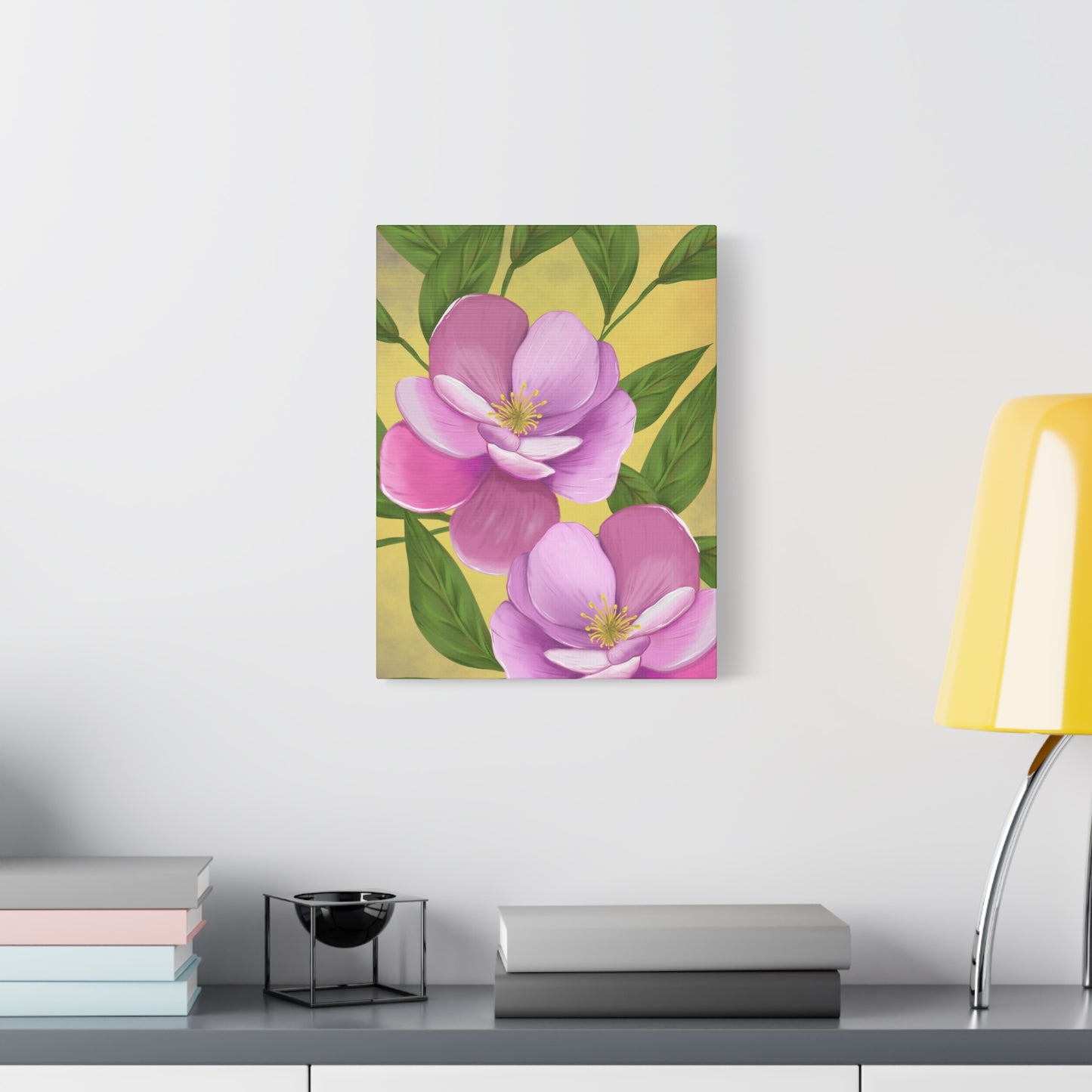 Matte Canvas, Stretched, 1.25" Tulips Pink and Purple Flowers