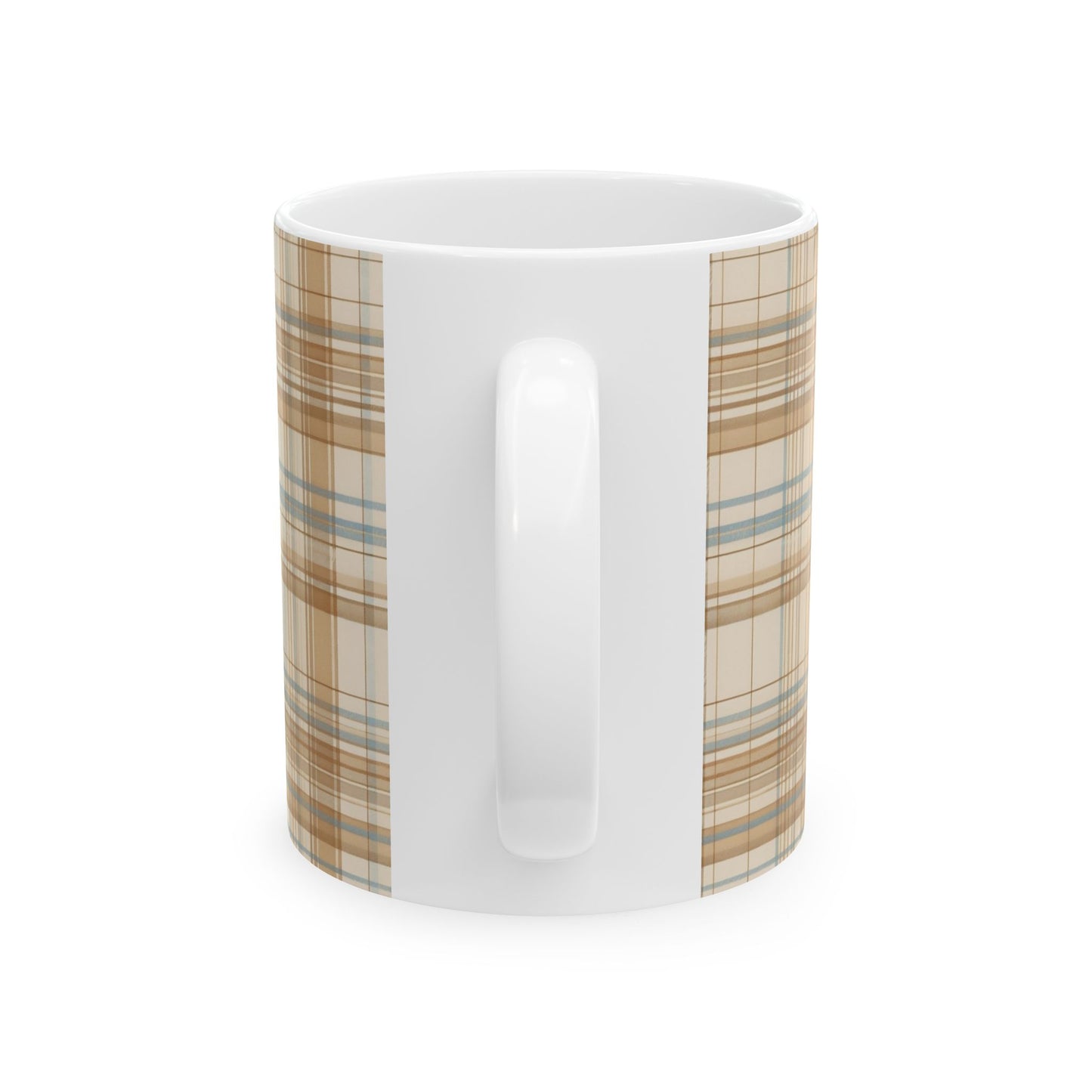 Plaid Heart Flame Ceramic Mug – Cozy Rustic Coffee Cup (11oz/15oz)