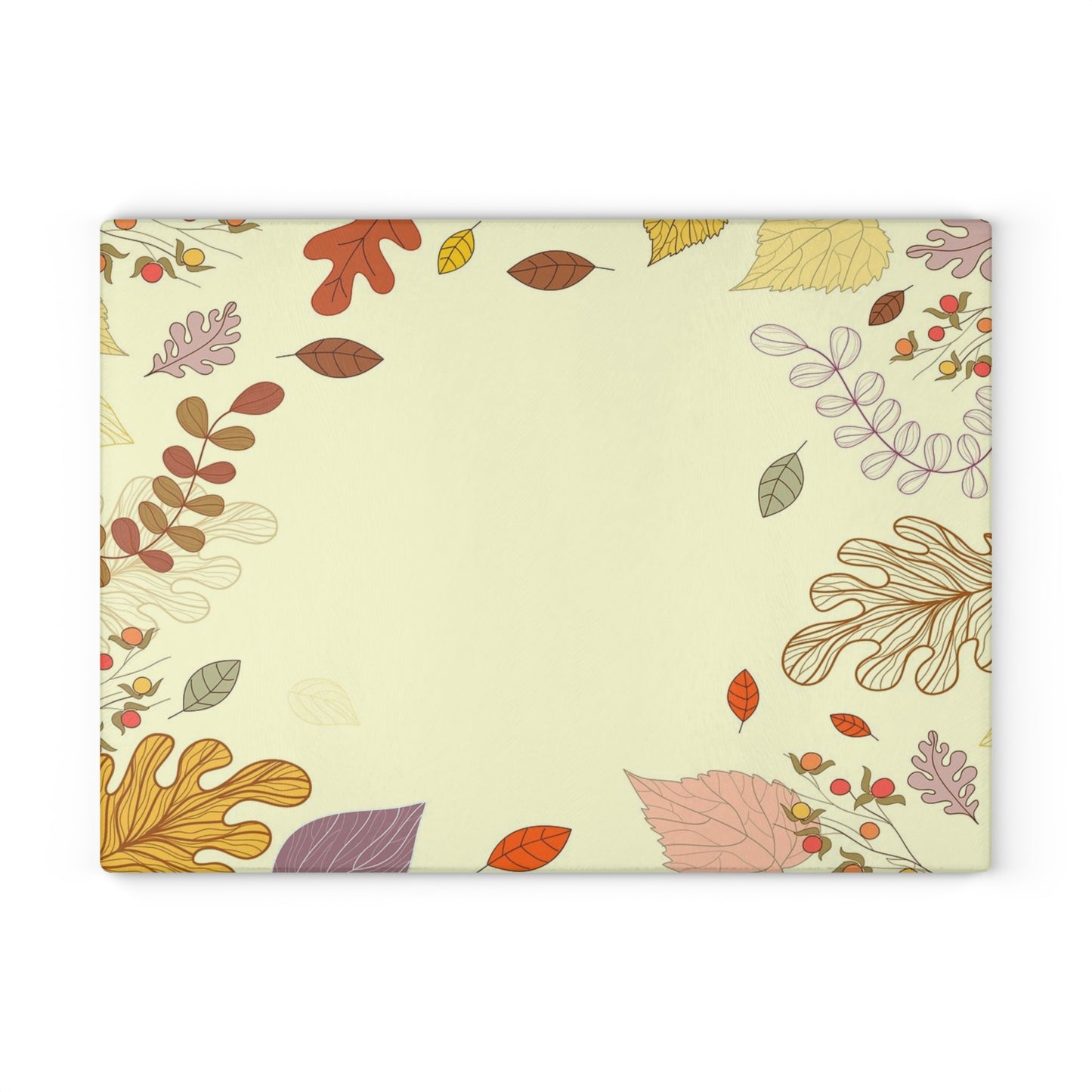 Autumn Leaves Glass Cutting Board – Fall Foliage Decorative Kitchen Board