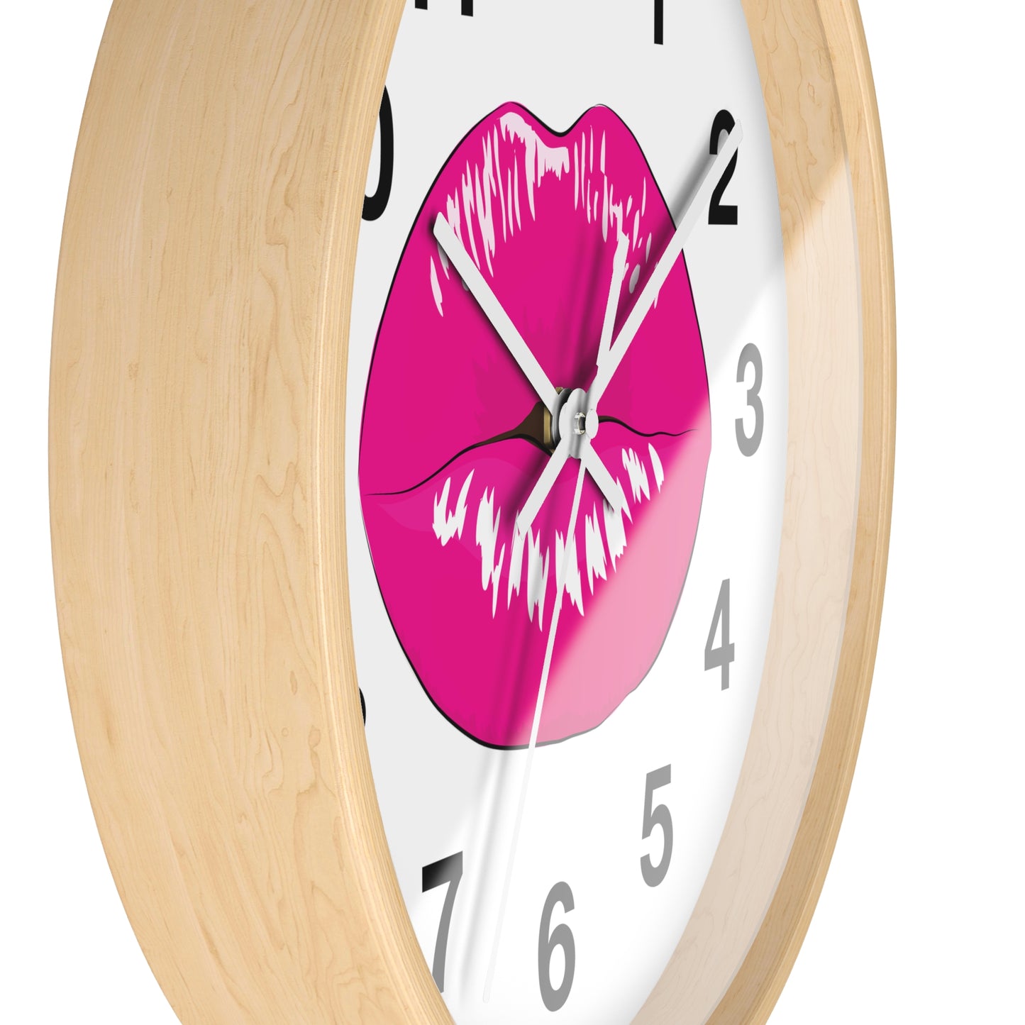 Hot Pink Kiss Wall Clock | Lip Print Clock