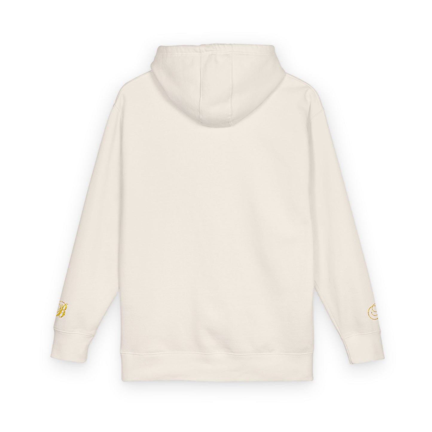 Coral Gold Floral Initial Hoodie — Monogram 'B' Casual Pullover