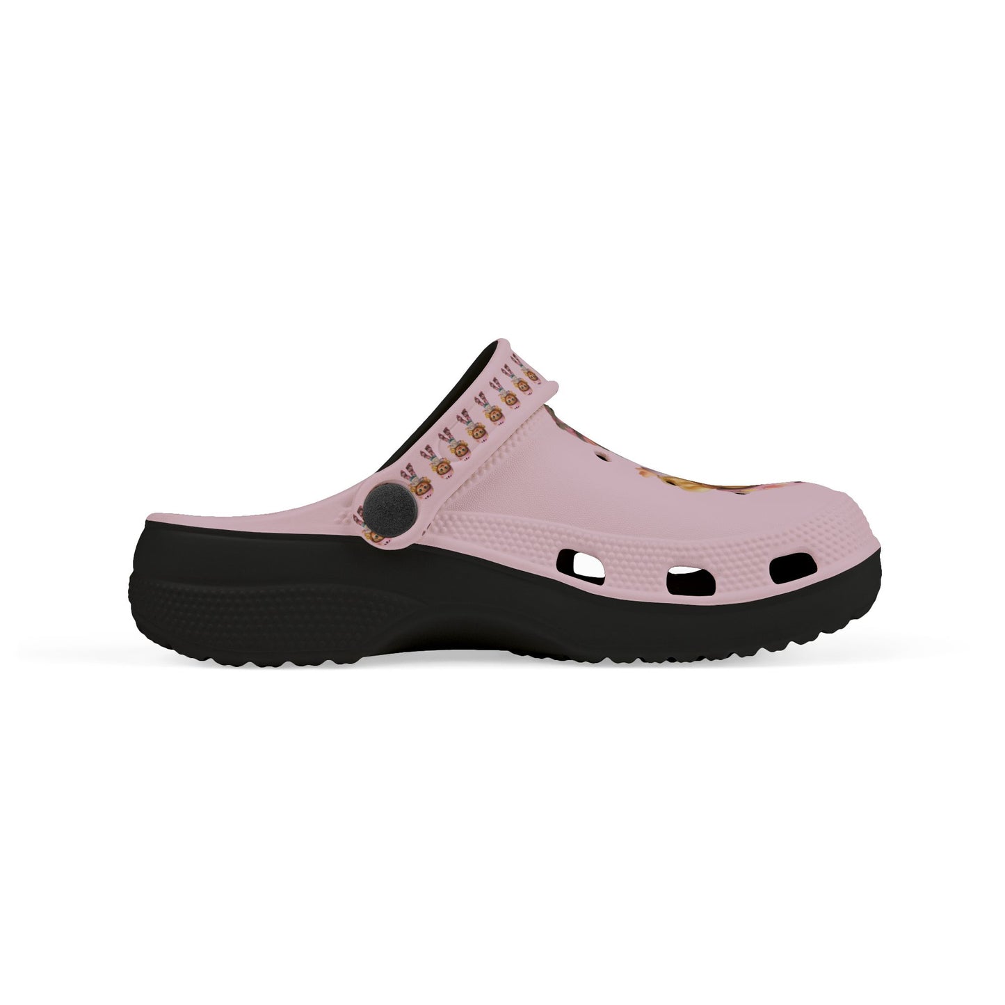 Kids Pink Character  Clogs / Croc — Cute Roller Girl Graphic