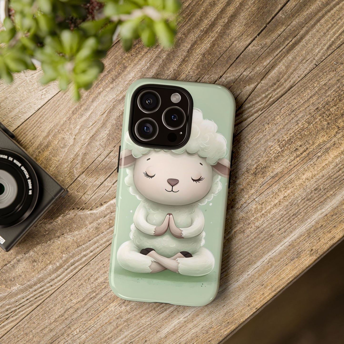 Meditating Lamb Phone Case — Cute Pastel Protective iPhone Cover