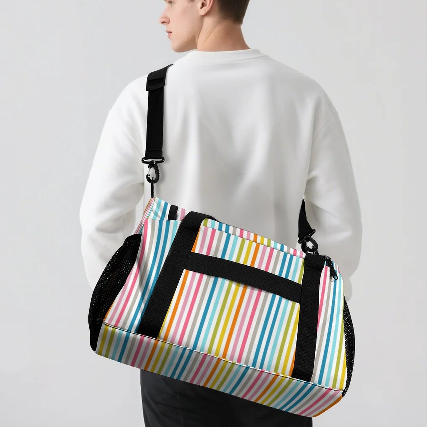 Travel Duffel Bag  - Rainbow striped