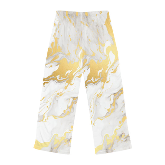 Chic Marble Print Pajama Pants for Comfort and Style, Women's Relaxed Fit
