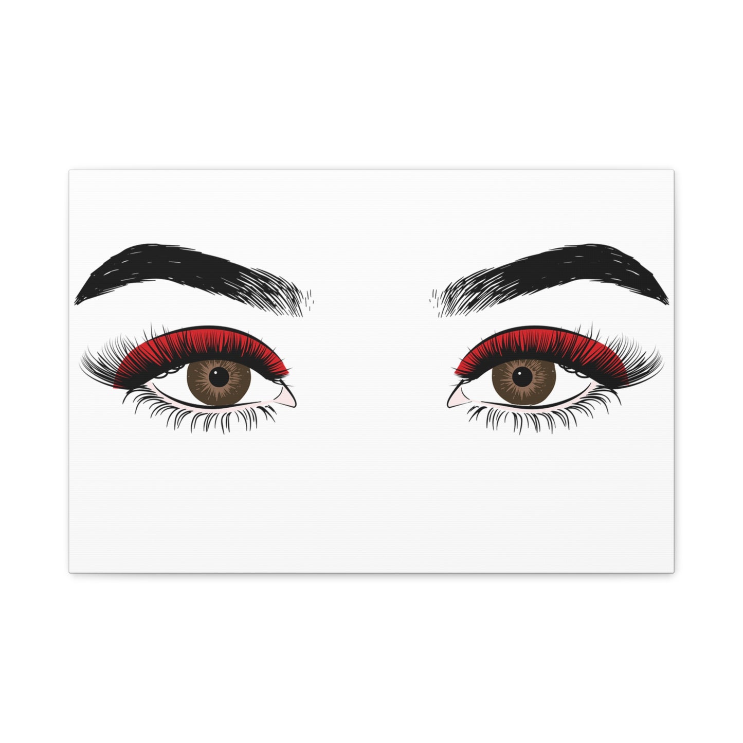 Red Lashes Wall Art Canvas — Glam Eyes Makeup Decor