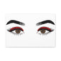 Red Lashes Wall Art Canvas — Glam Eyes Makeup Decor