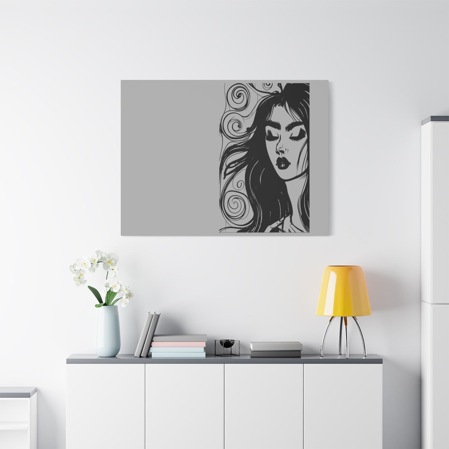 Gothic Woman Portrait Canvas Art — Matte Stretched Wall Decor