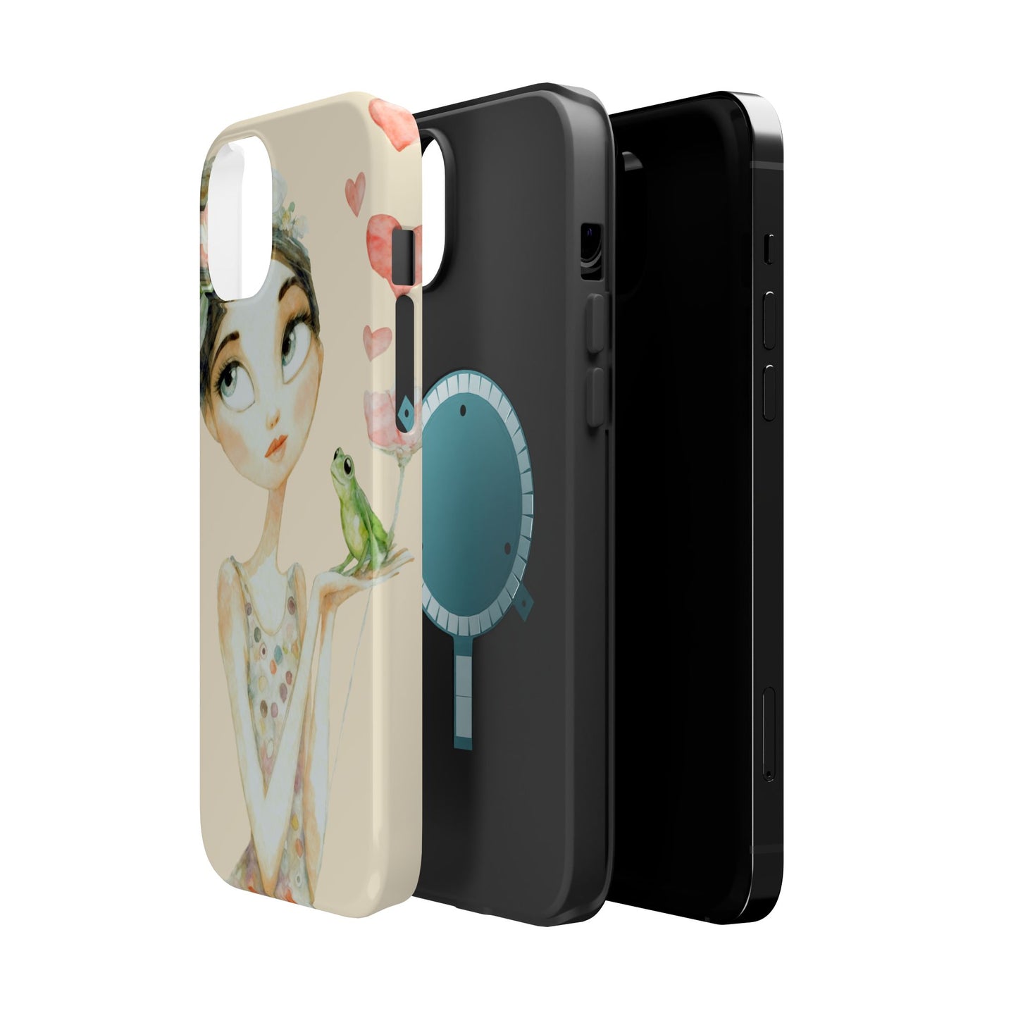 Whimsical Girl with Frog Magnetic Impact Phone Case
