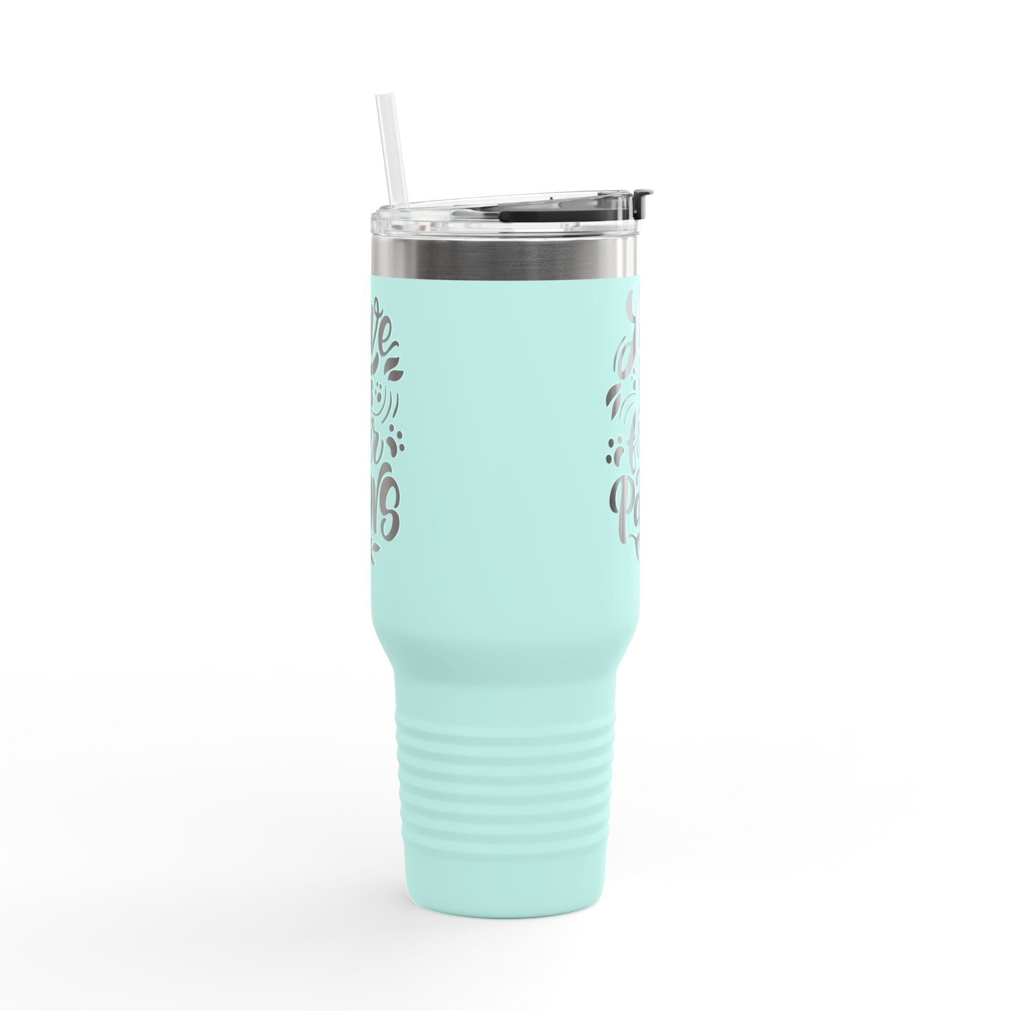 40oz Insulated Travel Mug — "Love Has Four Paws" Pet Lover Tumbler
