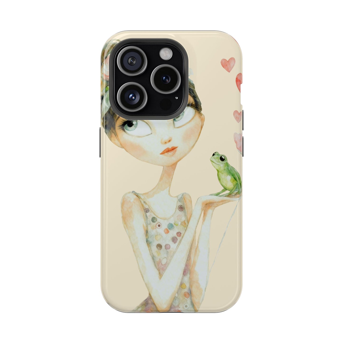 Whimsical Girl with Frog Magnetic Impact Phone Case