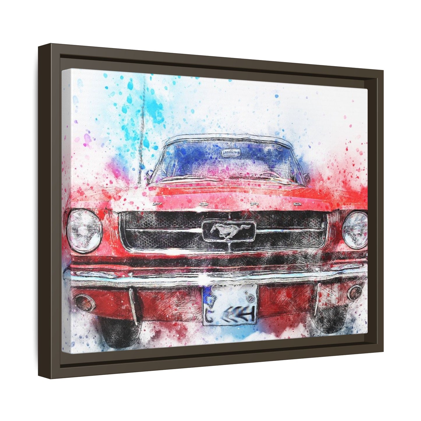 Matte Canvas, Framed Mustang Car