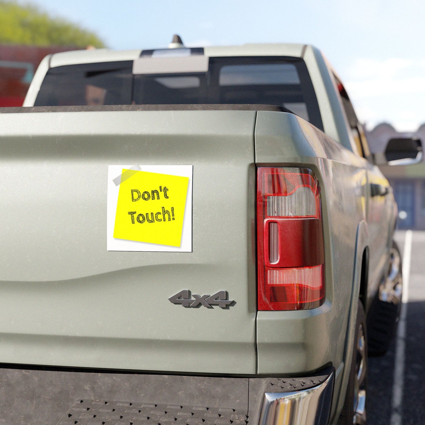 Don’t Touch! Car Magnet — Yellow Sticky Note Warning Sign