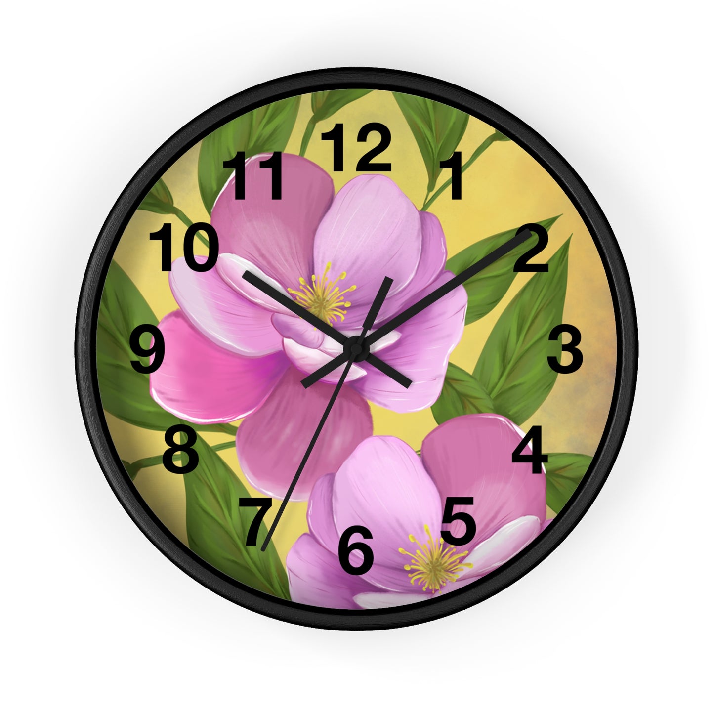Floral Wall Clock, Boho Decor for Home, Functional Art, Gift for Her, Living Room Accent