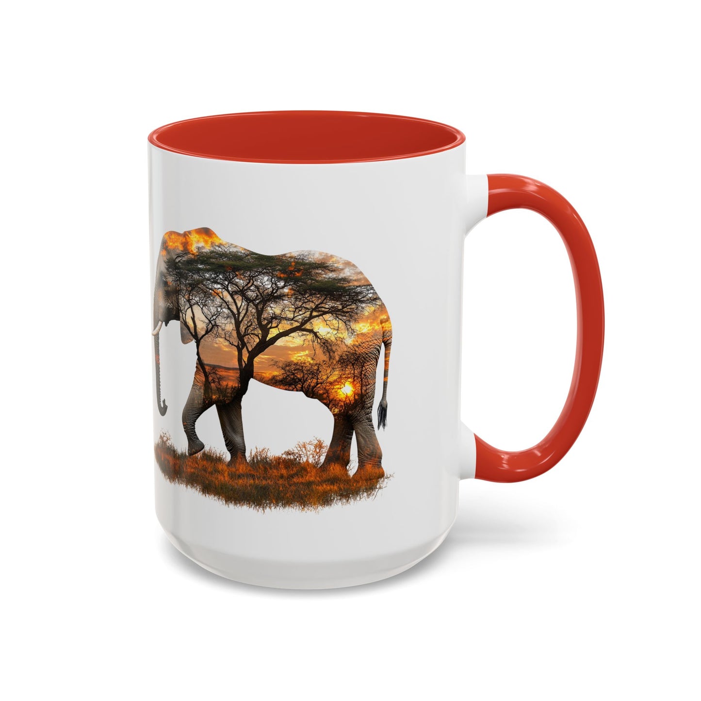 Elegant Elephant Accent Coffee Mug - Nature Lover Gift, Animal Lover Mug