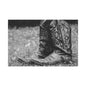 Western Cowboy Boots Matte Canvas Wall Art – Black & White Rustic Country Decor