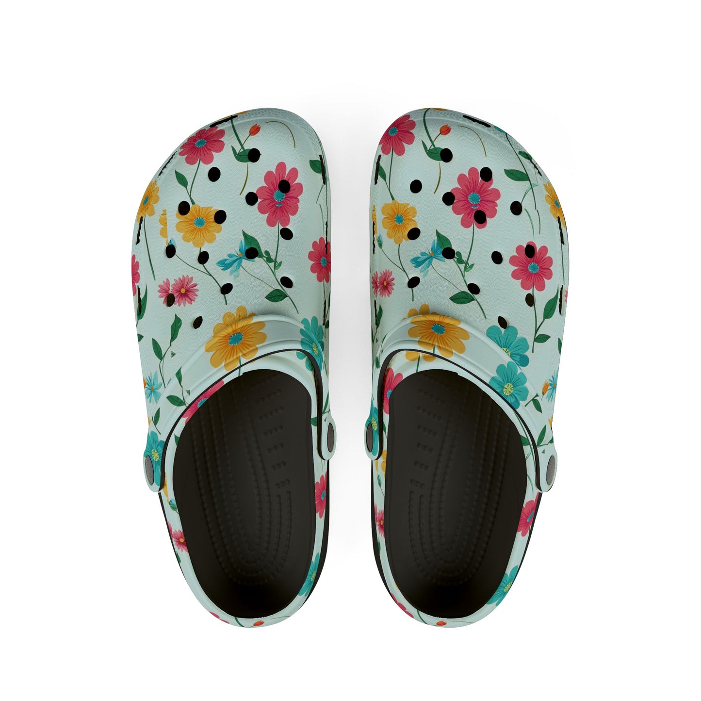 Floral Garden Clogs / Croc— Lightweight Flower Print Comfort Shoes