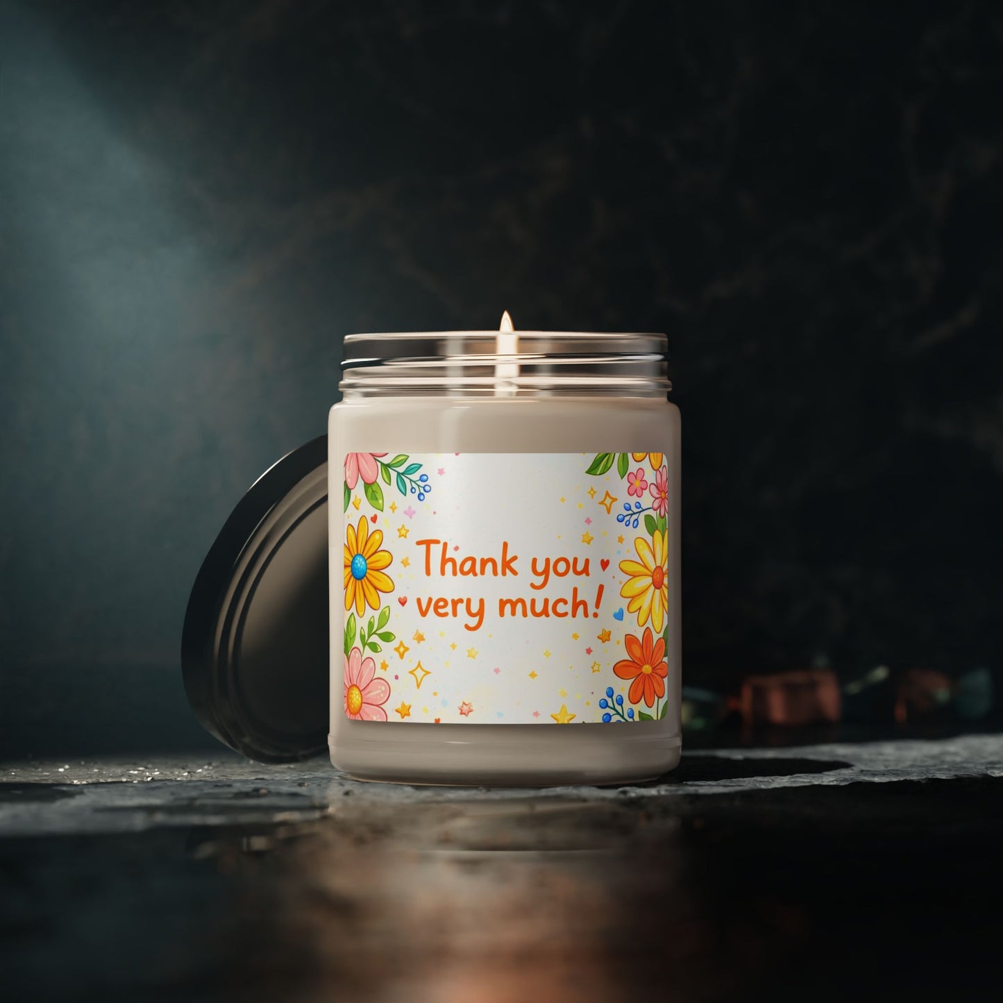 Thank You Scented Soy Candle — 9oz Floral Appreciation Gift