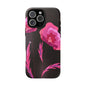 Floral iPhone Case | Tough Cases with Pink Poppy Design, Elegant Flower Phone Cover, Gift for Her, Spring Accessories, Chic Tech