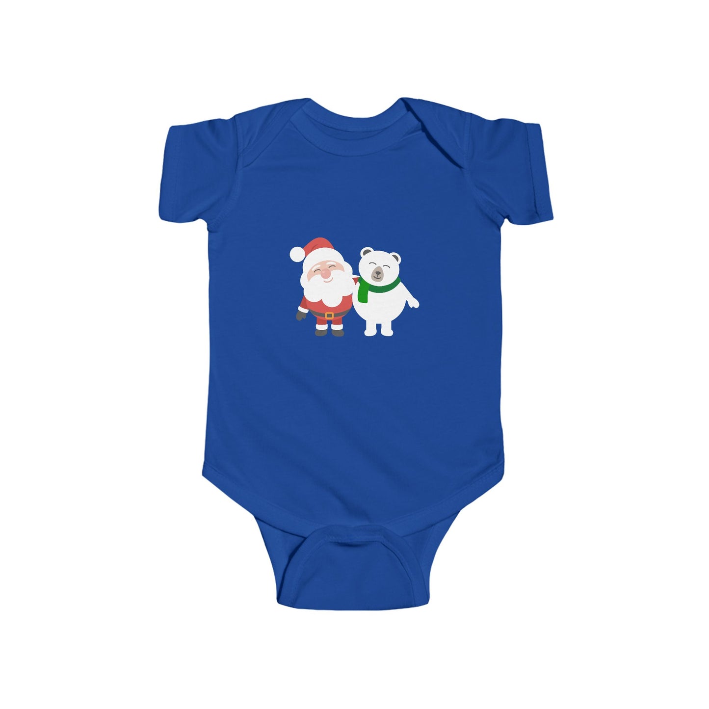 Christmas Santa & Polar Bear Infant Bodysuit — Cute Holiday Baby One-Piece