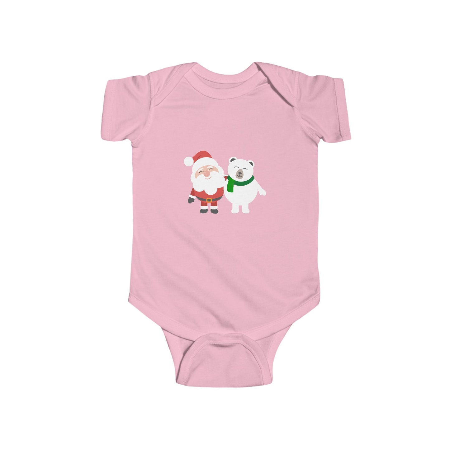 Christmas Santa & Polar Bear Infant Bodysuit — Cute Holiday Baby One-Piece