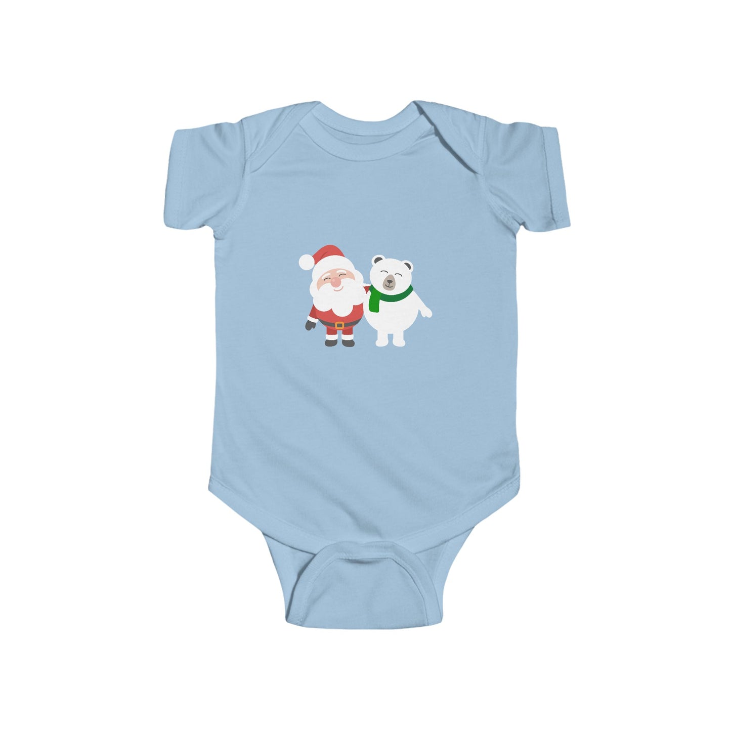 Christmas Santa & Polar Bear Infant Bodysuit — Cute Holiday Baby One-Piece