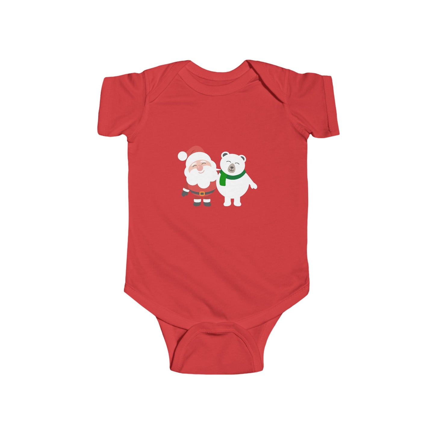 Christmas Santa & Polar Bear Infant Bodysuit — Cute Holiday Baby One-Piece