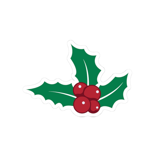 Holiday Holly Kiss-Cut Stickers, Festive Decor, Laptop Stickers, Gift Wrapping, Christmas Decorations, Winter Joy