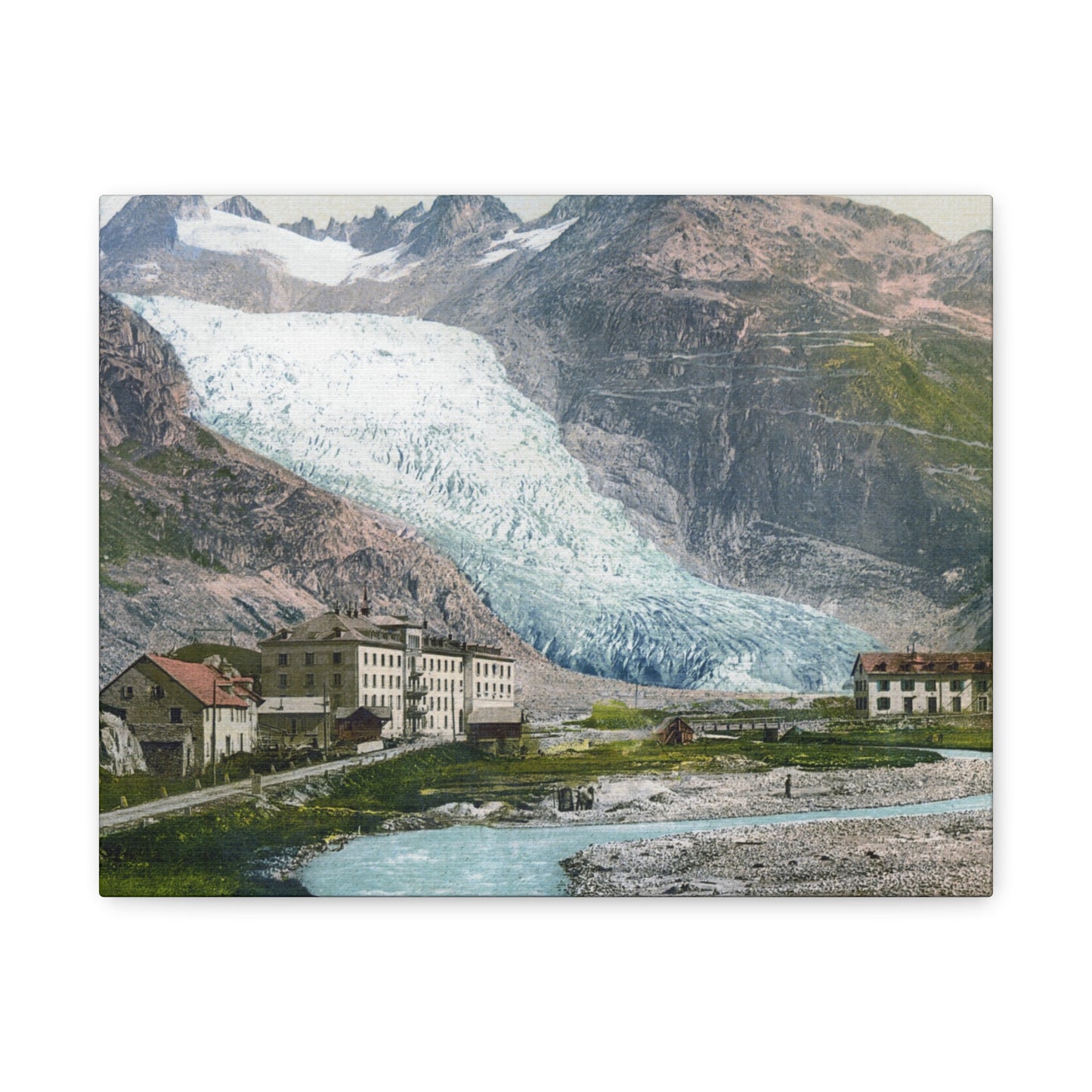 Glacier Village Matte Canvas Print