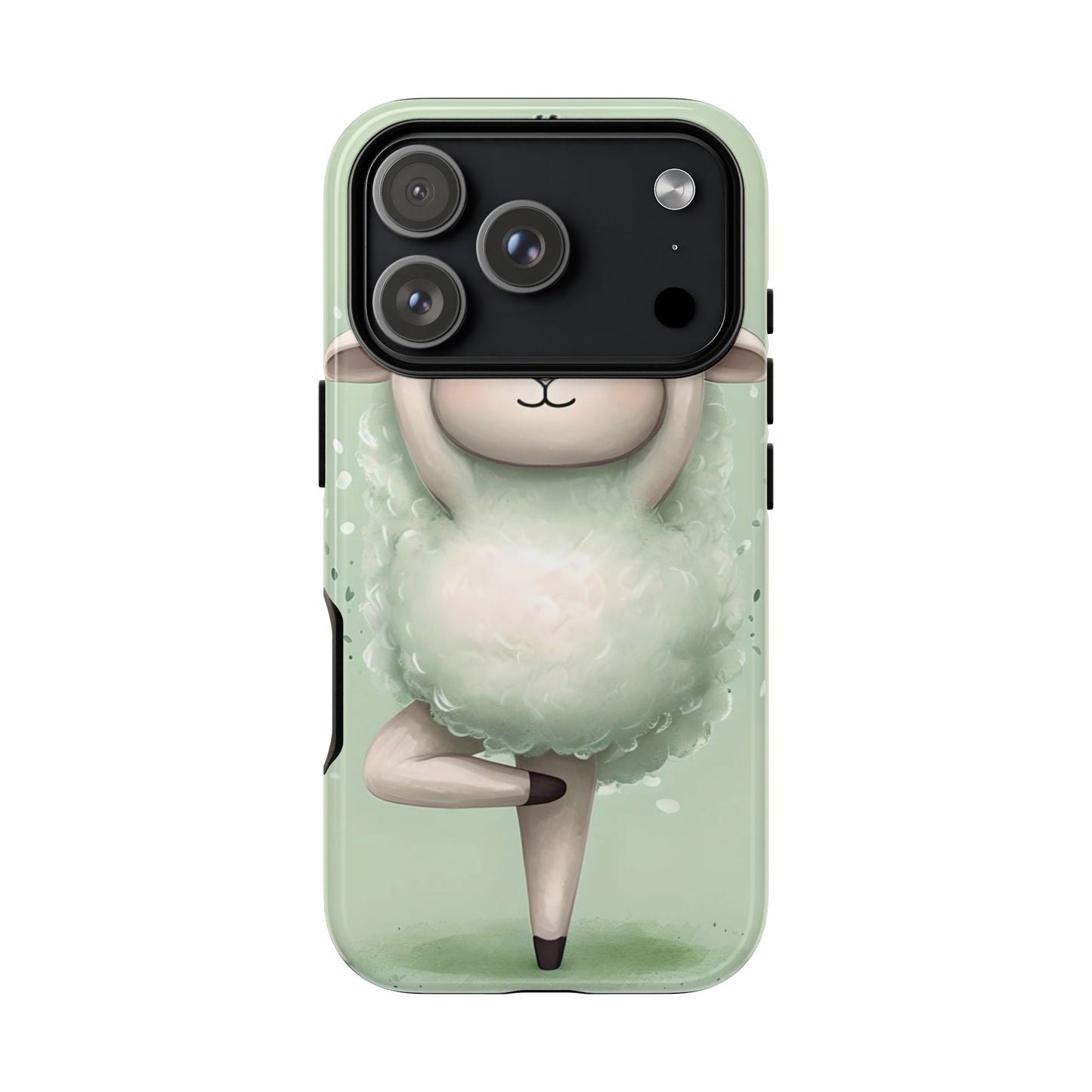 Cute Yoga Sheep Phone Case — Pastel Lamb Ballerina Protective Cover
