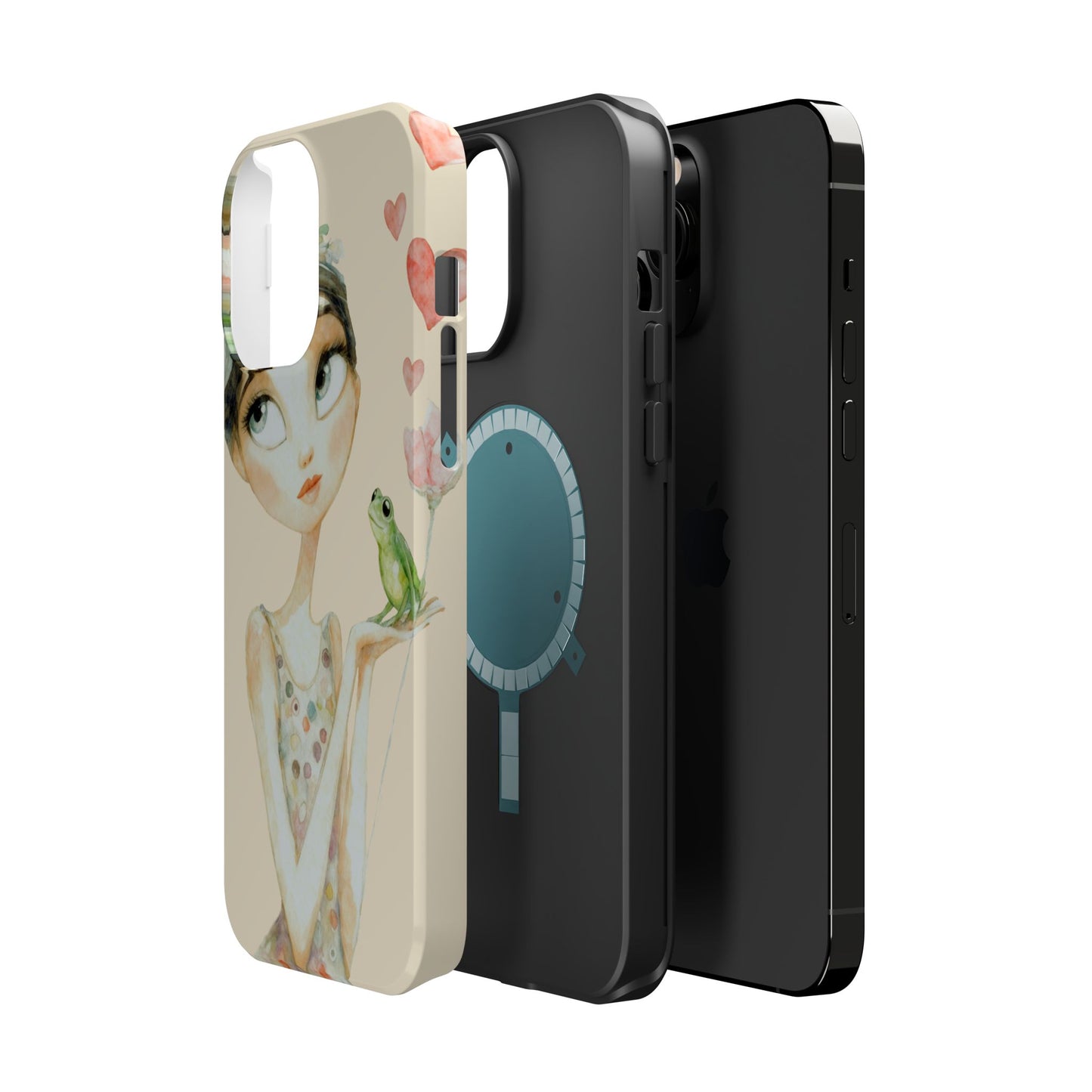 Whimsical Girl with Frog Magnetic Impact Phone Case