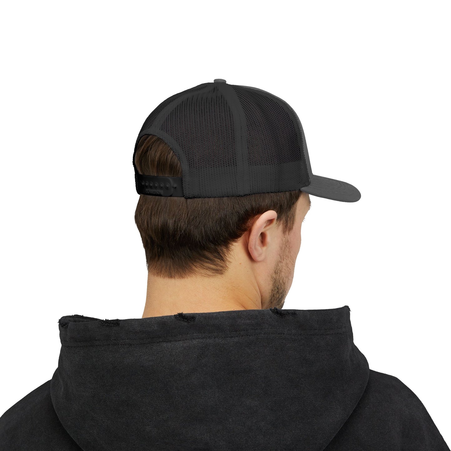Don’t Look Back Snapback Trucker Cap — Retro Rainbow Embroidered Hat