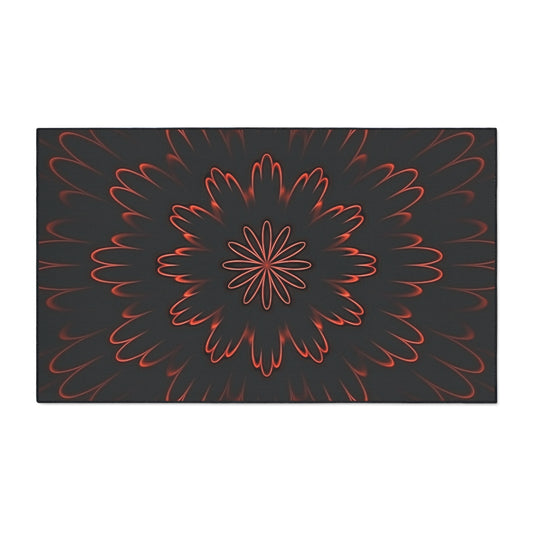 Floral Mandala Heavy Duty Floor Mat — Dark Red Radiant Entry Rug