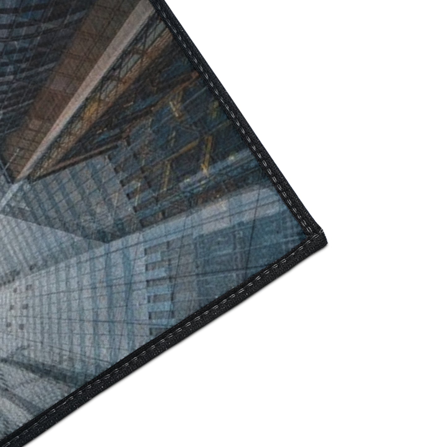 Industrial Kaleidoscope Heavy-Duty Floor Mat — Geometric Urban Entry Rug