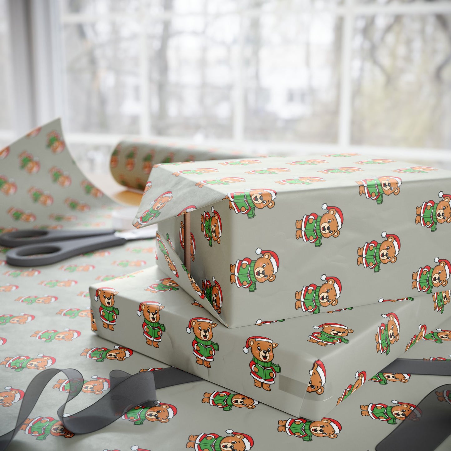 Gingerbread Elf Pattern Wrapping Paper Roll – Festive Holiday Gift Wrap