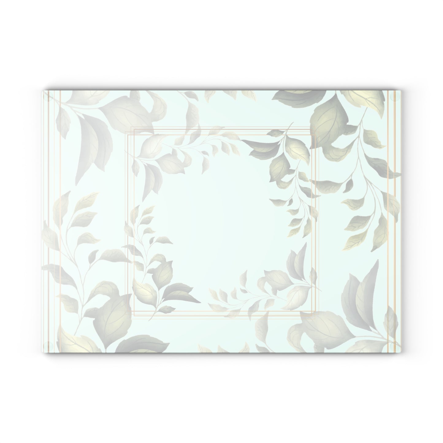 Glass Cutting Board — Botanical Green Leaf Decorative Kitchen Board
