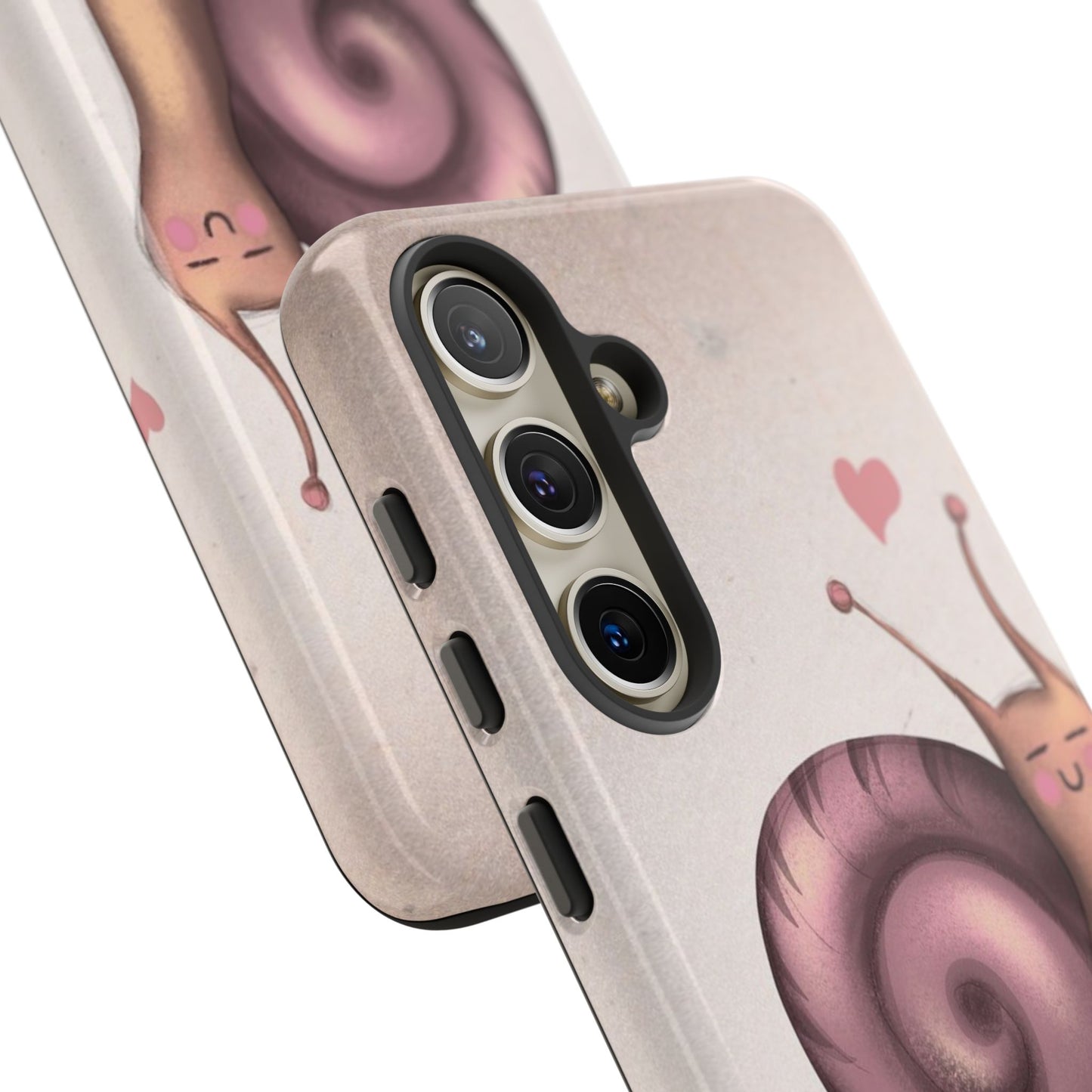 Cute Snail Phone Case — Pink Heart Cartoon Protective iPhone Cover