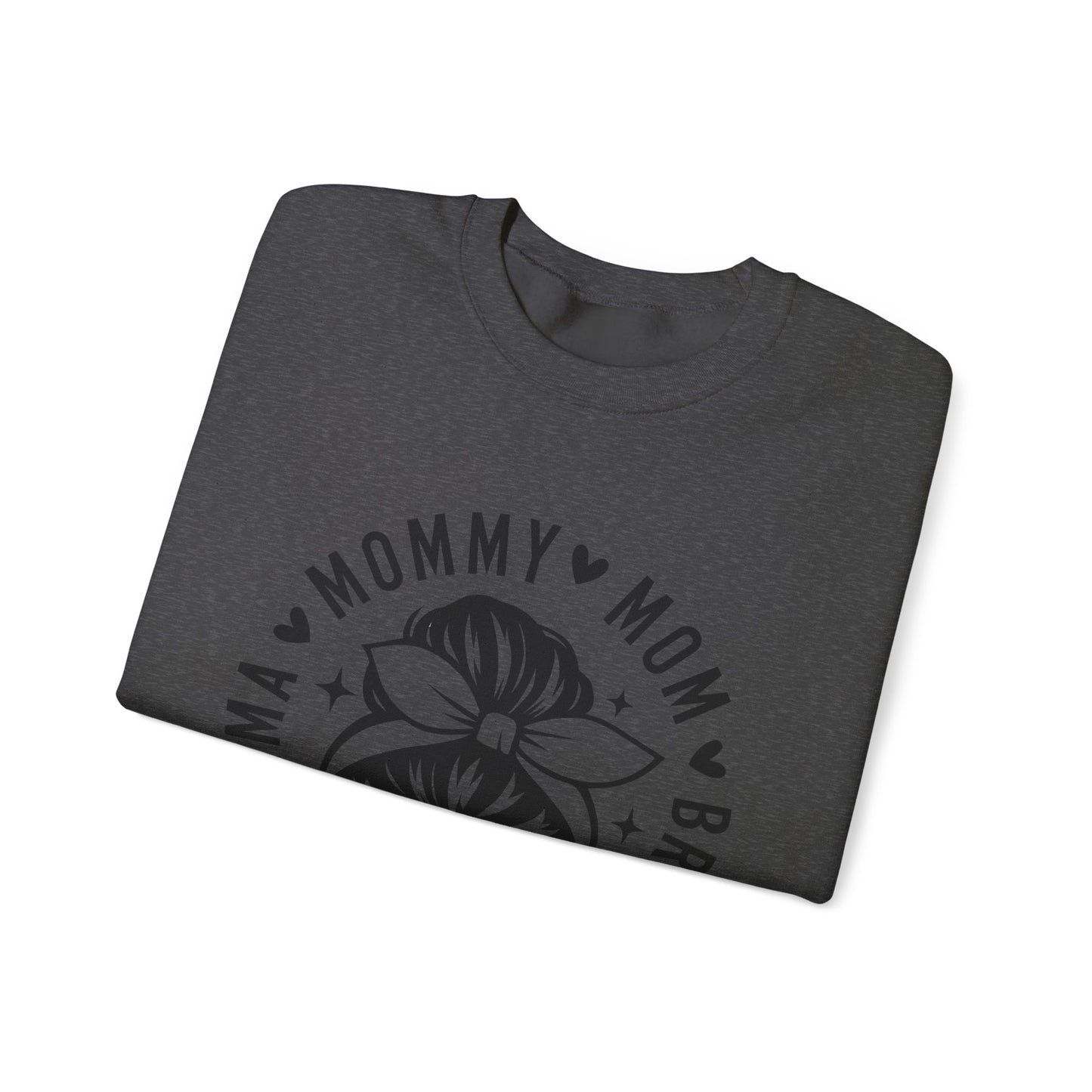 Mommy Mom Momma Crewneck Sweatshirt — Messy Bun Mom Graphic Pullover