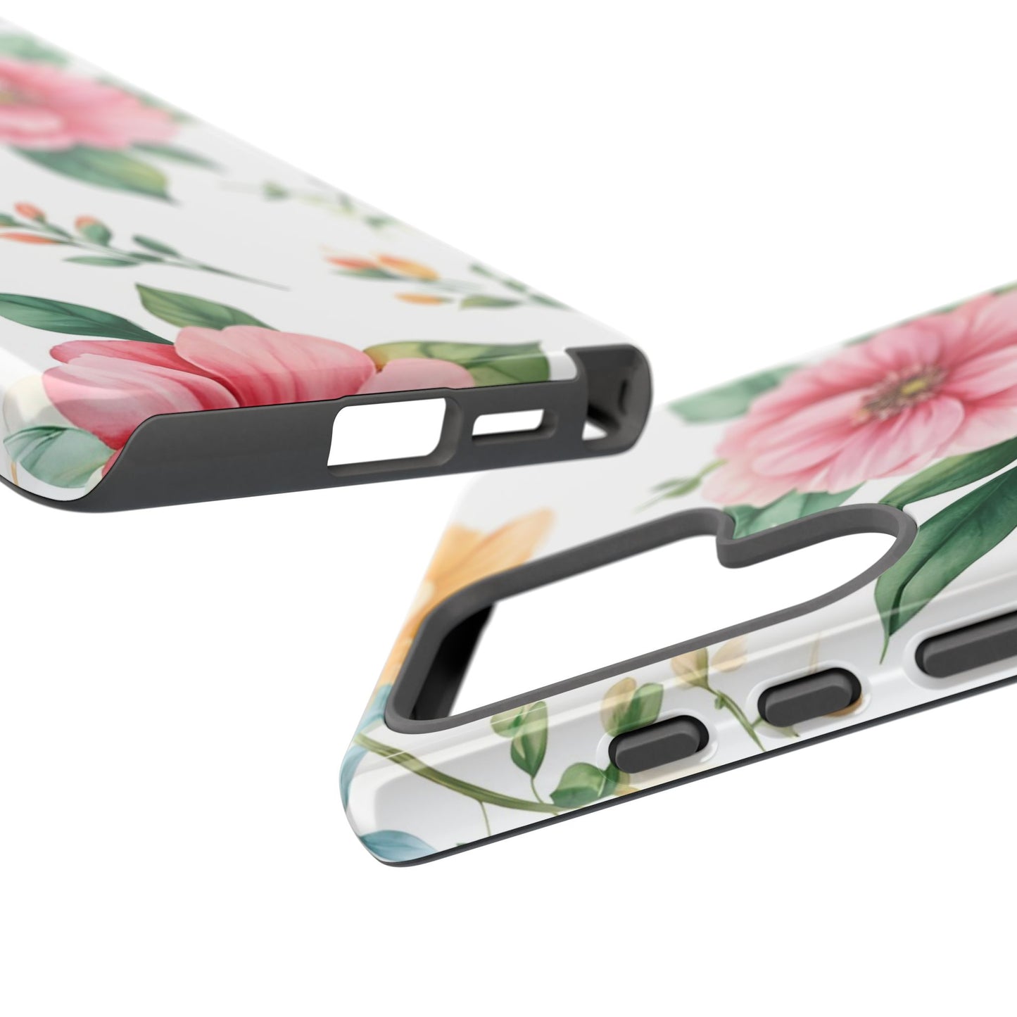 Floral Tough Phone Case — Pink Peony Protective Phone Cover