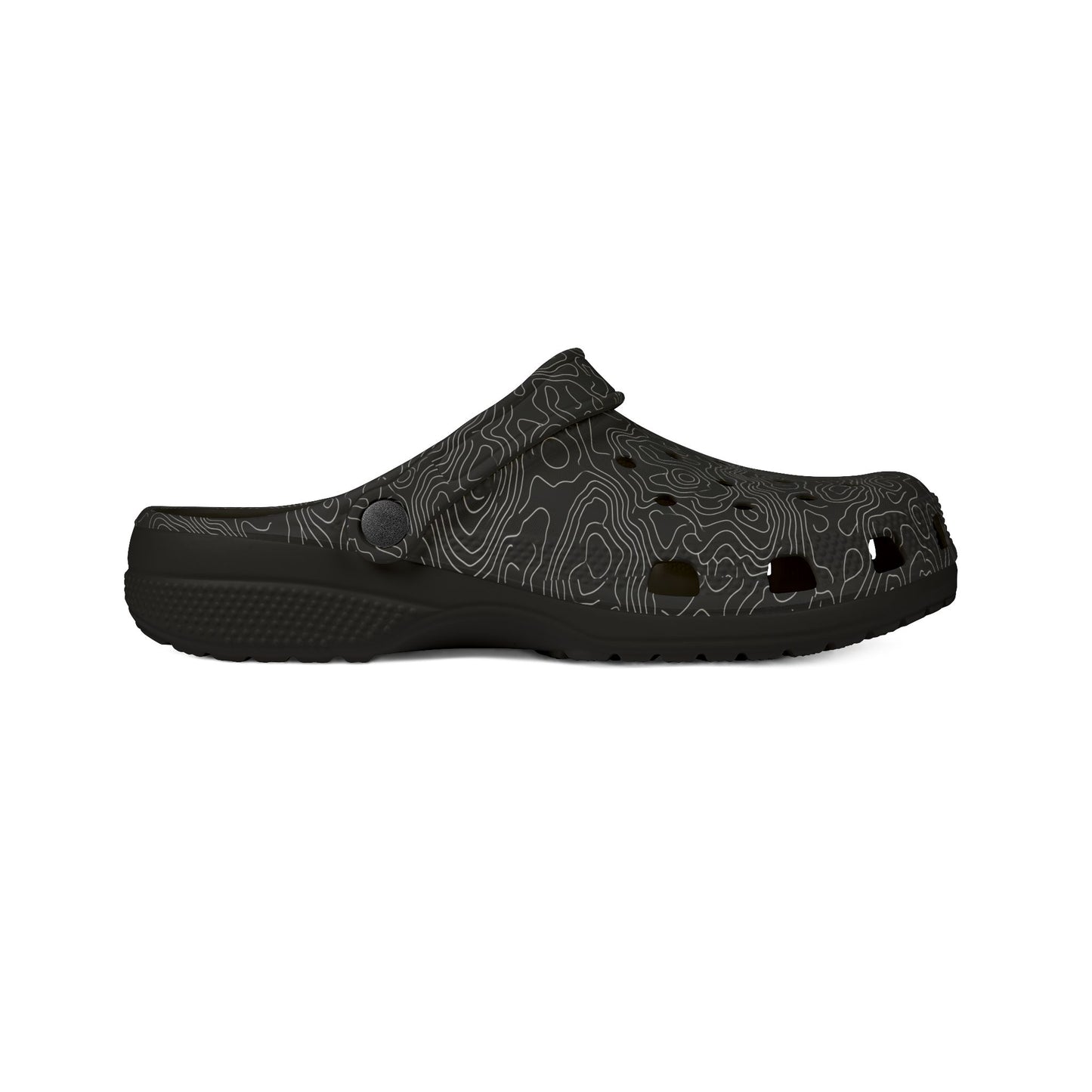 EVA Foam Clogs — Lightweight Black Swirl Slip‑On Shoes
